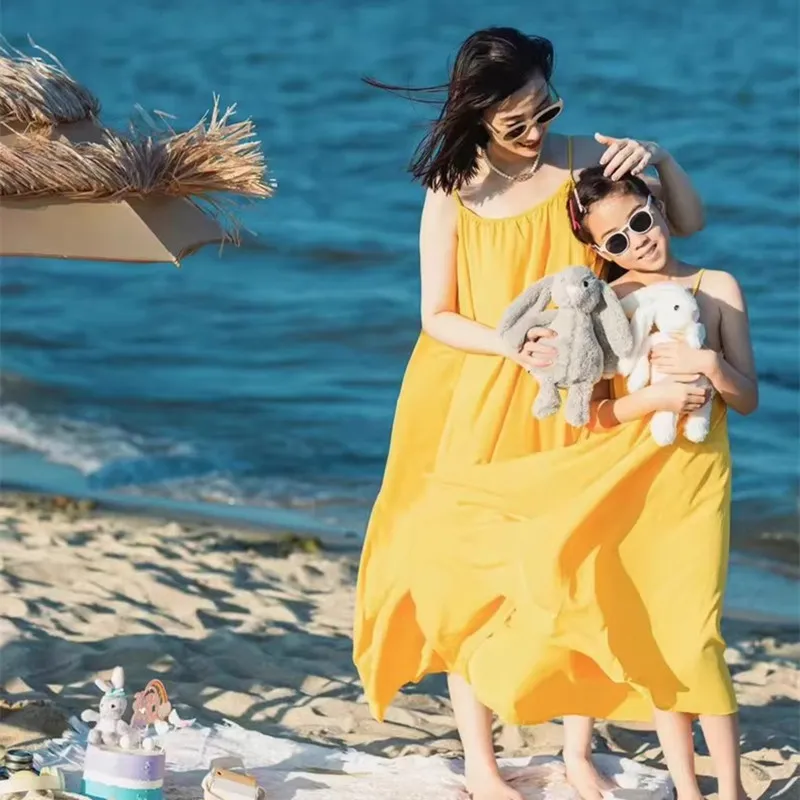 Baby Yellow Clothing Women - Mère et fille correspondant vêtements de