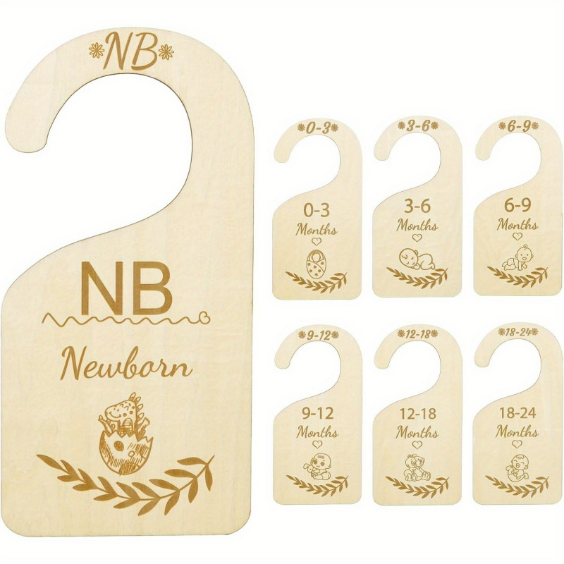 Baby Clothing Hanger Dividers - 7 séparateurs de placard en bois