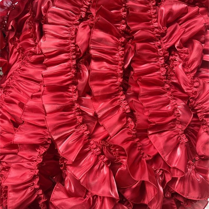 Baby Clothing Yarn - Tissu plissé en dentelle perlée de