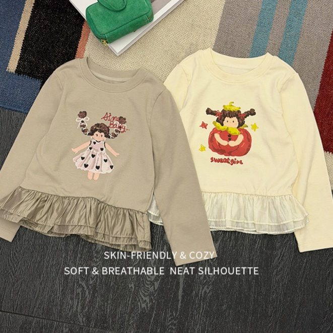 Baby Clothing Yarn - T-shirt Fille 2026 Printemps-Automne Nouvelle Collection