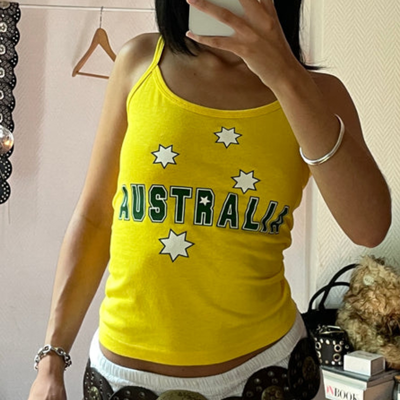 Haut court imprimé jaune pour  - Baby Yellow Clothing Women avis et prix